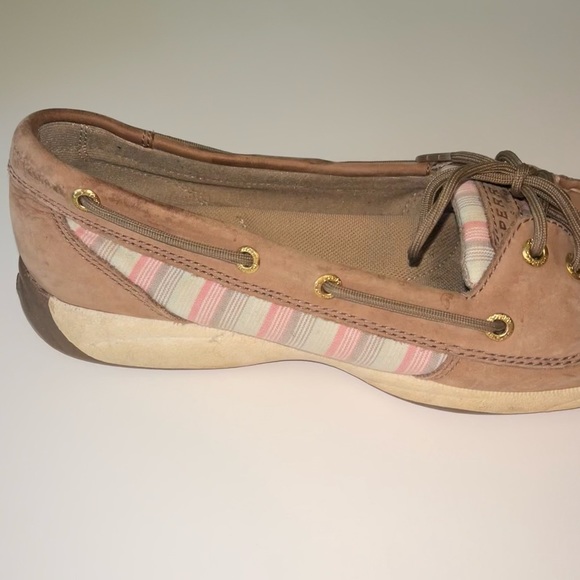 Sperry Top Sider Brown Pink Stripe Boat - Picture 3 of 3